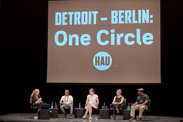 Panel Discussion: <i>Cultural Capital? Zur Rolle der Kulturproduzent*innen in Detroit und Berlin</i> with Kerstin Niemann (Moderation), Bryce Detroit (Detroit Recordings Company), Séverine Marguin, Julia Brunner (Kotti-Shop) & Cornelius Harris (Underground Resistance)