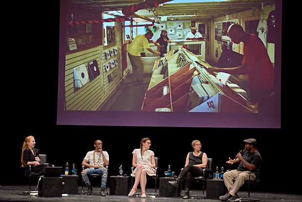 Panel Discussion: <i>Cultural Capital? Zur Rolle der Kulturproduzent*innen in Detroit und Berlin</i> with Kerstin Niemann (Moderation), Bryce Detroit (Detroit Recordings Company), Séverine Marguin, Julia Brunner (Kotti-Shop) & Cornelius Harris (Underground Resistance)