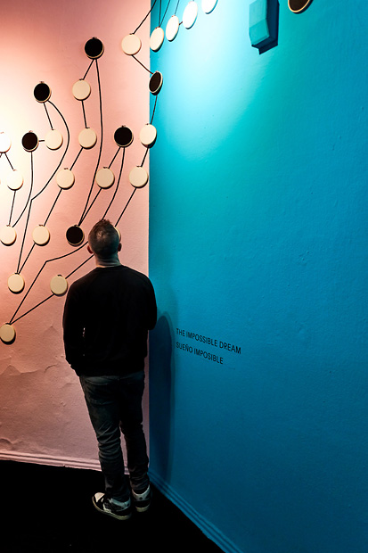 Tania Candiani [MX] – <i>Impossible Dream</i>, Embroidery Frames, Vinyl Tape, 2019 – <i>Persisting Realities</i>